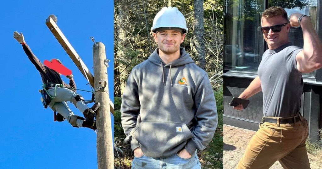 Three photos of white supremacist Brandon Brooks of Vinalhaven Maine