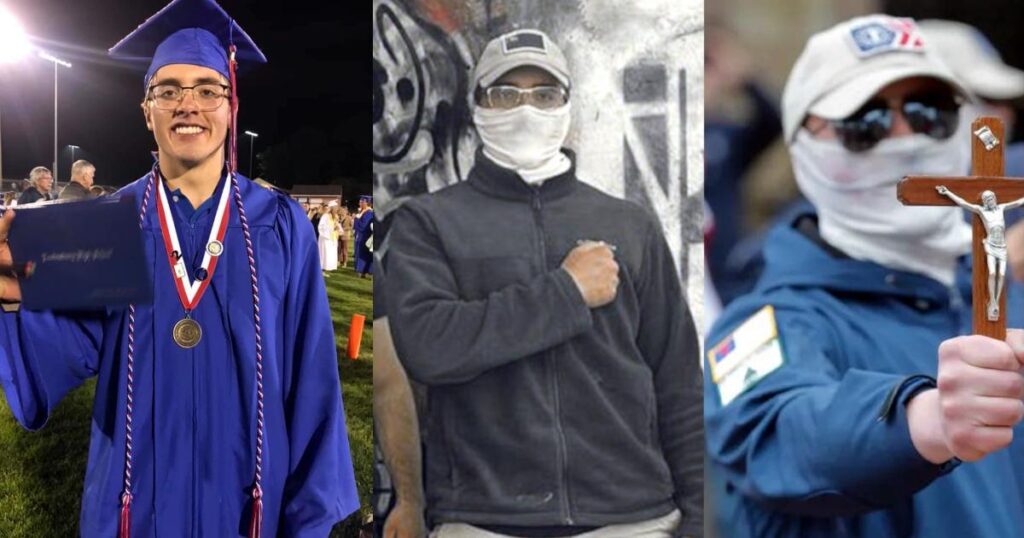 Three photos of Patriot Front member Joseph William Behling of Manchester New Hampshire